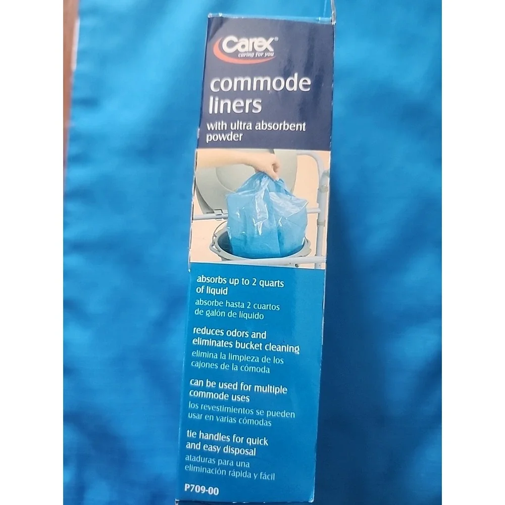 Carex Commode Blue Liners Ultra Disposable Absorbent Powder New